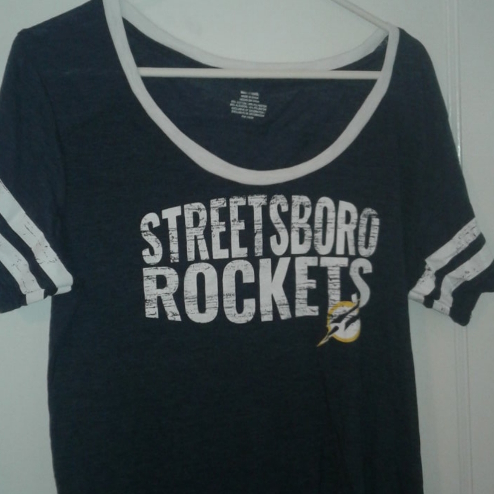 NWOT Blue White Streetsboro Rockets T-shirt Sz XL
